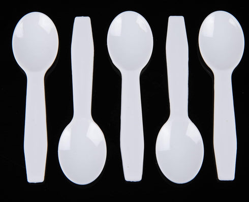 PARTY BARGAINS 3" Plastic Mini Spoons, 800 Count, Lightweight Disposable Tasting Spoons for Desserts and Appetizers
