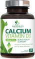 Nature's Calcium Supplement, Calcium 1200 mg Plus Vitamin D3, 240 Tablets, Bone Health & Immune Support