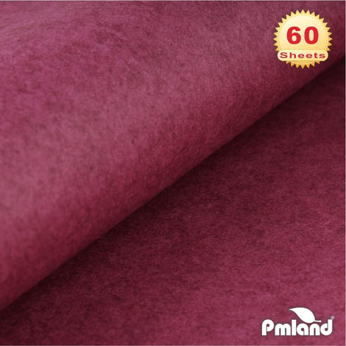 PMLAND Premium Quality Gift Wrapping Paper - Burgundy Color - 20 Inches x 26 Inches 60 Sheets by PMLAND