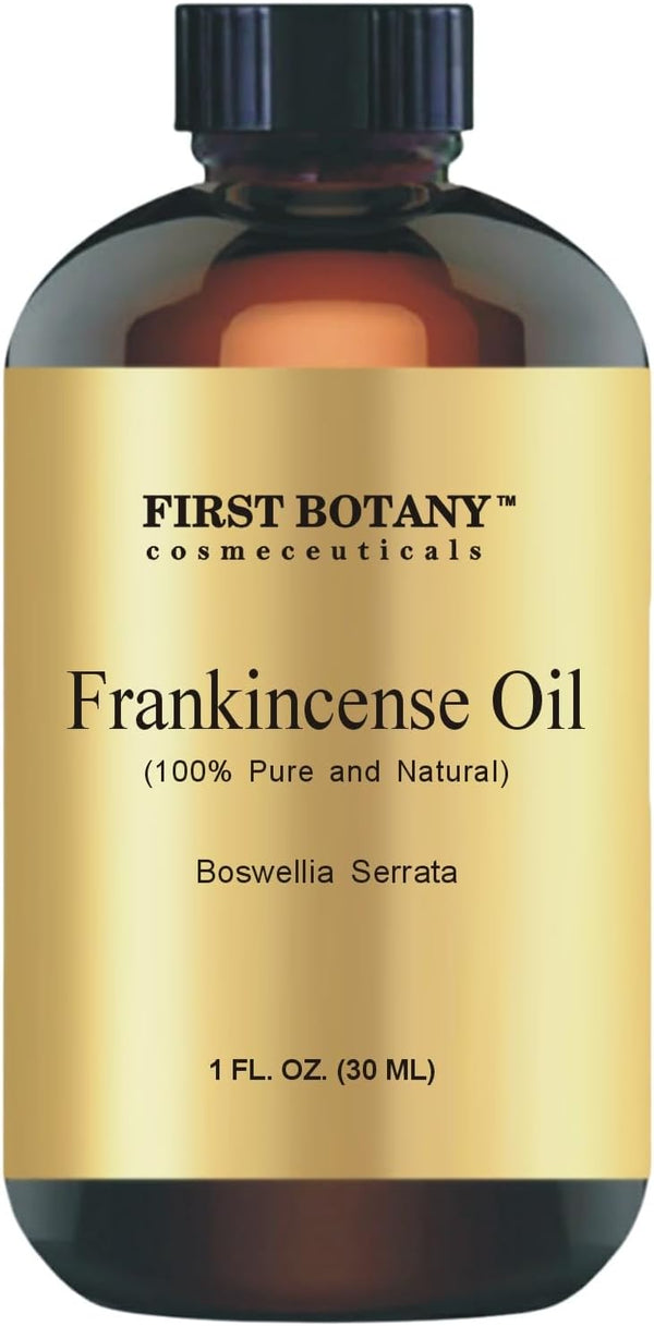 First Botany, 100% Pure Frankincense Essential Oil - Premium Frankincense Oil for Aromatherapy, Massage, Topical & Household Uses - 1 fl oz (Frankincense)