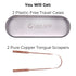 Gaia Guy Copper Tongue Scraper, 2 Pack with Metal Case, Plastic Free Tongue Cleaners for Adults