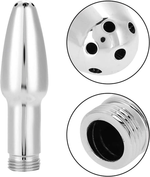 Clean Shower Head Metal Enema Shower Vaginal Irrigation System, Colon Aluminum Bathroom Cleaning System (Silver)