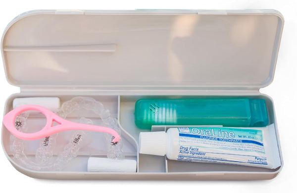 Capsule Dental - Silicone Retainer Travel Case for Aligners, Mouthguards, Dental Kit with Travel Toothbrush & Aligner
