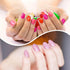 SILPECWEE Pink Nail Wraps for Women, Solid Color Glitter Self Adhesive Nail Polish Stickers with 1pc Nail File (16