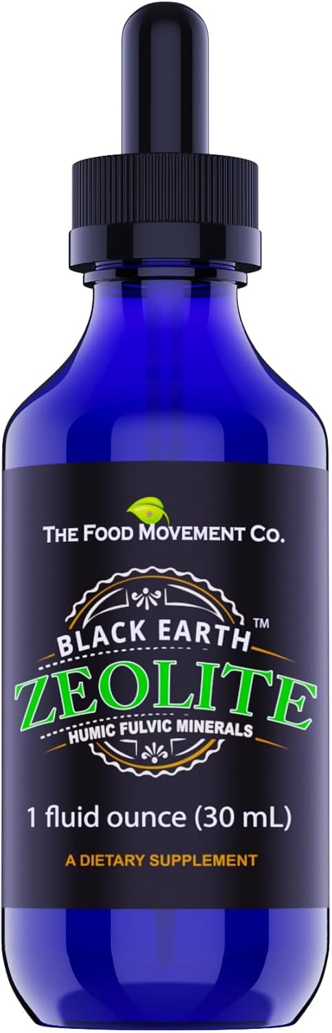 Black Earth Zeolite with Humic Fulvic Acids, Trace Minerals for Detox, Gut Health, Immune Support - 1oz Liquid Drops