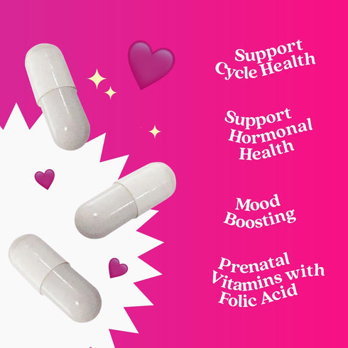 BeLive Myo-Inositol & D-Chiro Inositol Capsules - 90Ct Supplement with Folic Acid for Women