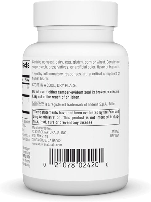 Source Naturals Turmeric with Meriva, Healthy Inflammatory Response, 500mg, 60 Tablets