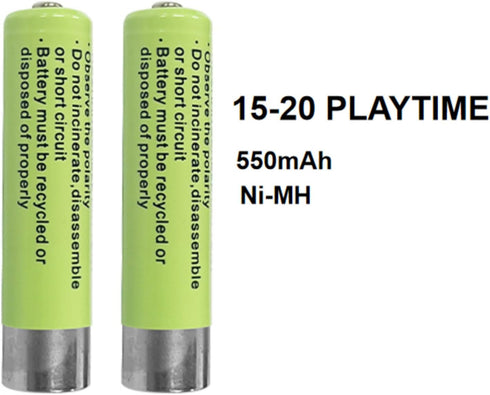 2-Pack Rechargeable Batteries for ADH300J/DB100 Wireless Headphones (750mAh) (AAA)