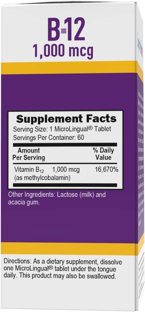 Superior Source No Shot Methylcobalamin B-12 1,000 mcg - 60 Sublingual Tablets for Energy & Wellness