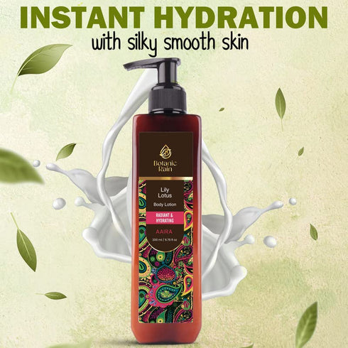 Organic Body Lotion for Women with Lily & Lotus, Natural Vegan Ayurveda Products for Dry Skin - 6.76 fl oz