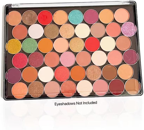 XL Large Empty Magnetic Makeup Eyeshadow Palette - Clear Cover with 20pcs Adhesive Stickers for DIY