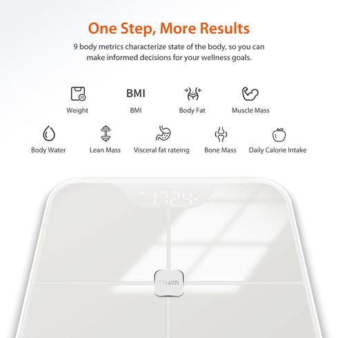 iHealth Nexus Smart Scale for Body Weight, Bluetooth Digital Bathroom Scale, Body Fat and Muscle Monitor, White