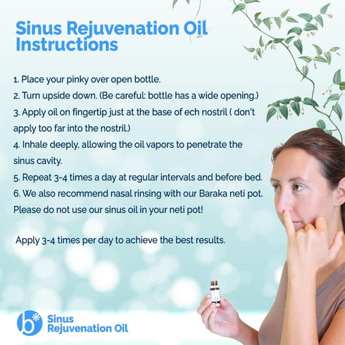Sinus Rejuvenation Oil - 6 Organic Essential Oils Blend for Enhanced Breathing and Relaxation - 4 ml Daily Use