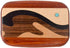 Handcrafted Pocket Pill Box - Standard Size in Padauk Wood with Elegant Wave Inlay
