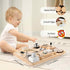 Wooden Busy Board for Toddlers - Montessori Sensory Activity Board for Fine Motor Skills and Early Learning - Travel