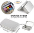 AKOAK 3 Pcs 3.7 x 2.4 x 0.8 Inches Silver Rectangular Empty Hinged Tins Box Containers for First Aid Kit,Survival Kits,Storage,Herbs,Pills,Crafts and More by AKOAK
