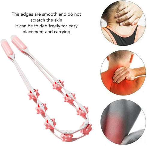 Price Xes 8 Back Massage Roller Rope, Manual Balll Pull Back Strap with Rollers, Handheld Cellulite Self Massage Tool