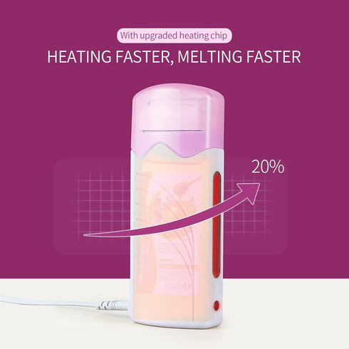 Roll On Wax Warmer For Hair Removal Wax Roller Wax Heater For Depilatory Wax Cartridge, Home Waxing Kit For Women Men 110V