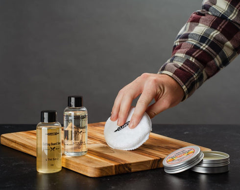CLARK'S Cutting Board Care Kit, Includes Wood Oil, Soap, Wax, and Buffing Pad, Food Grade Mineral Oil Gift Set