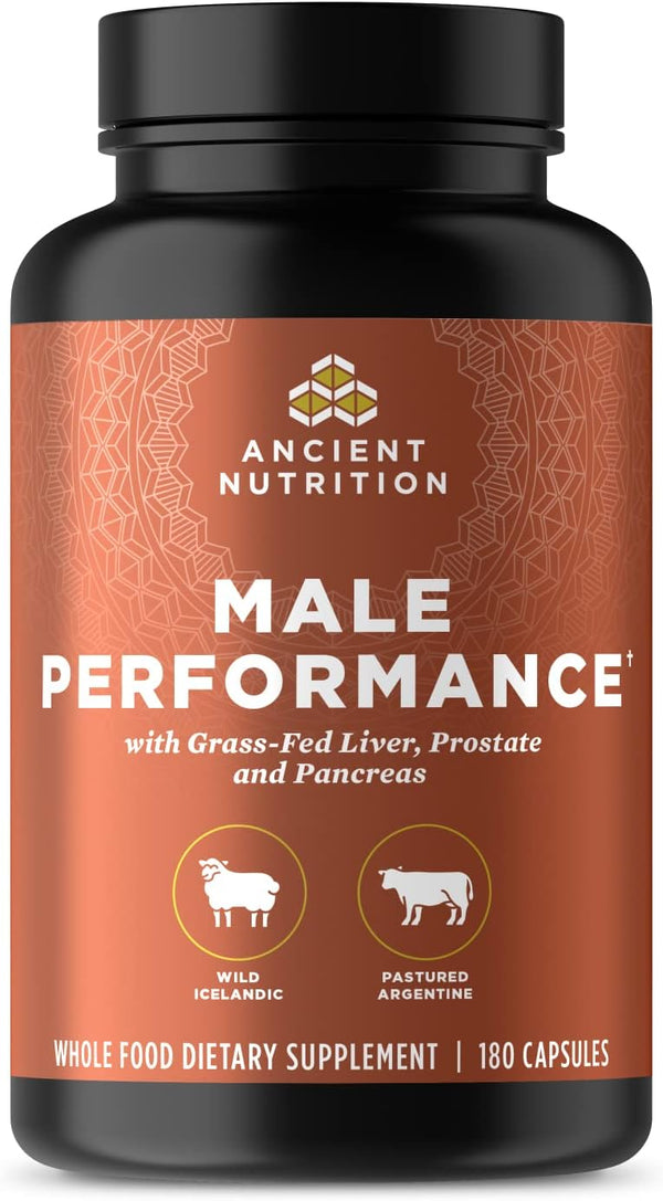 Ancient Nutrition Organ Supplements for Men - Grass-Fed Complex Capsules for Male Performance, 180 Ct