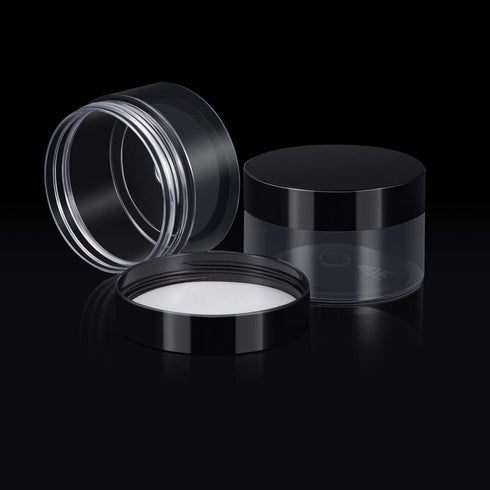 SATINIOR 24 Pieces Empty Clear Plastic Jars - Round Storage Containers with Lids for Beauty Products and Crafts