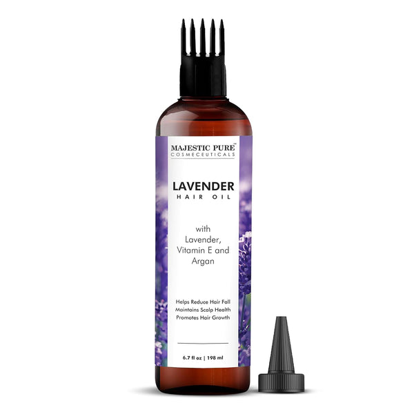 Majestic Pure Lavender Oil for Hair Growth, 6.7 fl oz - Infused with Vitamin E, Nourishing & Volumizing Hair Treatment