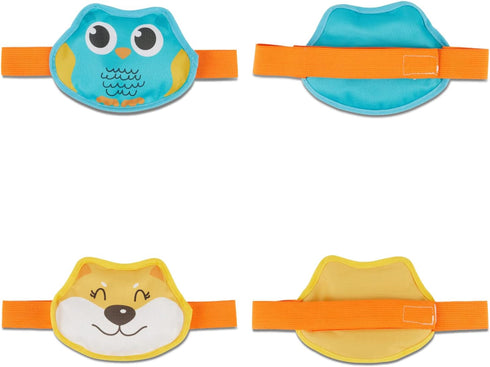 FOMI Kids Hot Cold Gel Ice Packs, 2 Pack, Fun Animal Wraps for Pain Relief, Reusable for Head, Eyes, Elbow, Knee