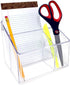 Isaac Jacobs Clear Acrylic 3-Compartment Organizer - Remote Holder & Multi-Functional Storage Solution