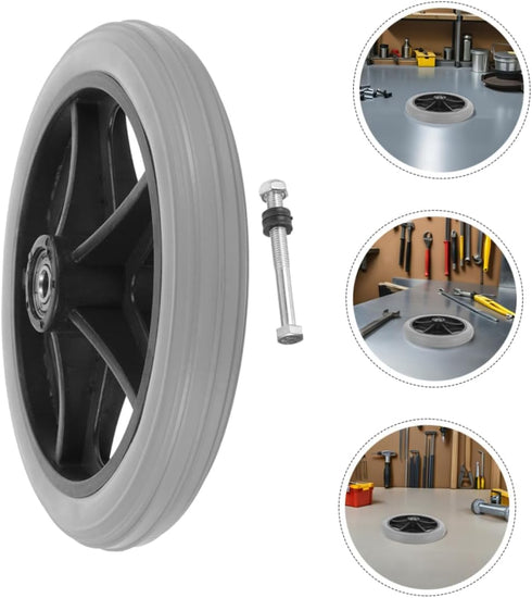 4pcs Didiseaon Wheelchair Front Wheels Replacement Slip Solid Flat Tires with Rotation for Wheelchair Durable