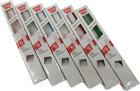 POH 4-Row #5 6 Pack Adult Supersoft Toothbrush colors may vary