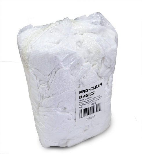 A99300 Select Quality Cleaning T-Shirt Cloth Rags, Lint Free, White, 3 lb Bag