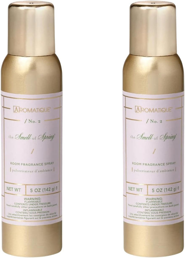 Aromatique The Smell of Spring Aerosol Room Spray Set of 2 - Long Lasting Home Fragrance, Air Freshener, Deodorizer,