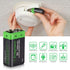 9V Lithium Battery - 9 Volt Lithium Battery 1200mAh for Smoke Detector, Fire Alarm, 4 Pack