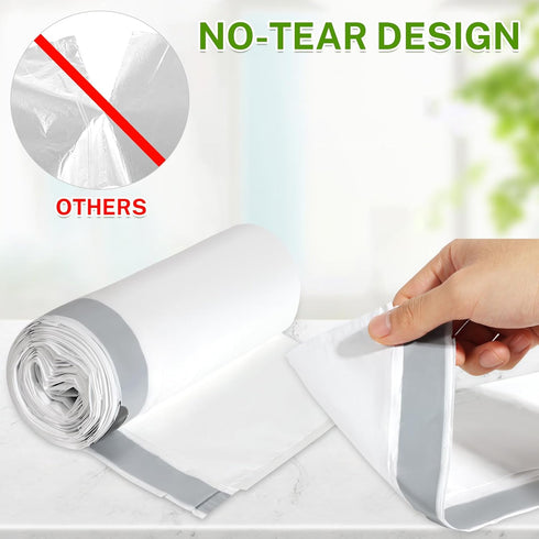 15 Gallon Tall Kitchen Trash Bags, 1.2 Mil Thick White Garbage Bag, 45 Count