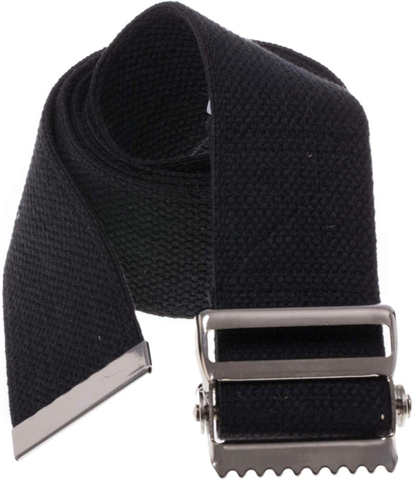 COW&COW Transfer and Gait Belt with Metal Buckle for Caregiver Nurse, 2 inch Black, 72"