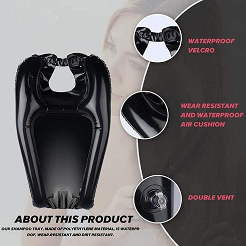 Kangmeile Inflatable Hair Washbasin, Portable Hair Shampoo Tray, Washing Tray, Salon Equipment, Mobile Beauty Bowl