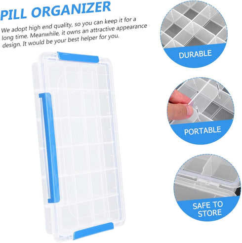 Space-Saving Medicine Stickers for Pill Box Travel-Friendly Pill Organizer Lightweight Grid Plastic Jewelry Storage
