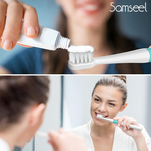 Sonic Electric Toothbrush (2-Pack, White and Pink) - Waterproof Portable Mini Design for Daily Oral Care, Travel