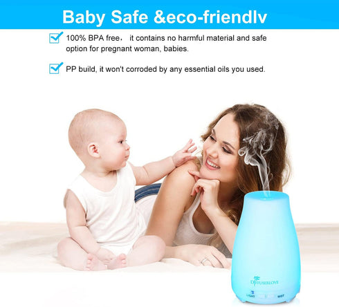 Diffuserlove Essential Oil Diffusers, 200ML Remote Control Ultrasonic Mist Humidifiers, BPA-Free