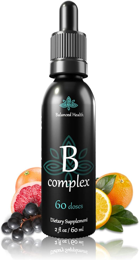 Vitamin B-Complex Drops, 2oz, 60 Doses | All 8 B-Vitamins, Immune Energy Support Supplement, Non-GMO
