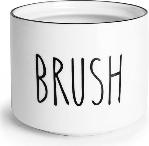 ONTUBE Ceramic Dish Brush Holder, Farmhouse Scrub Brush Holder Dishwashing Brush Stand,