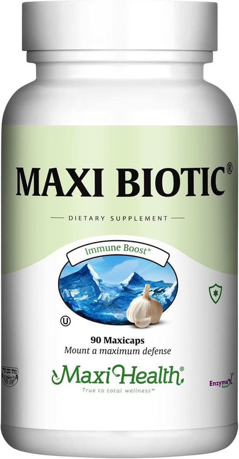 Maxi Health - Maxi Biotic Aged Garlic Extract Capsules, 90 Count, Kyolic Garlic Supplement with Spirulina