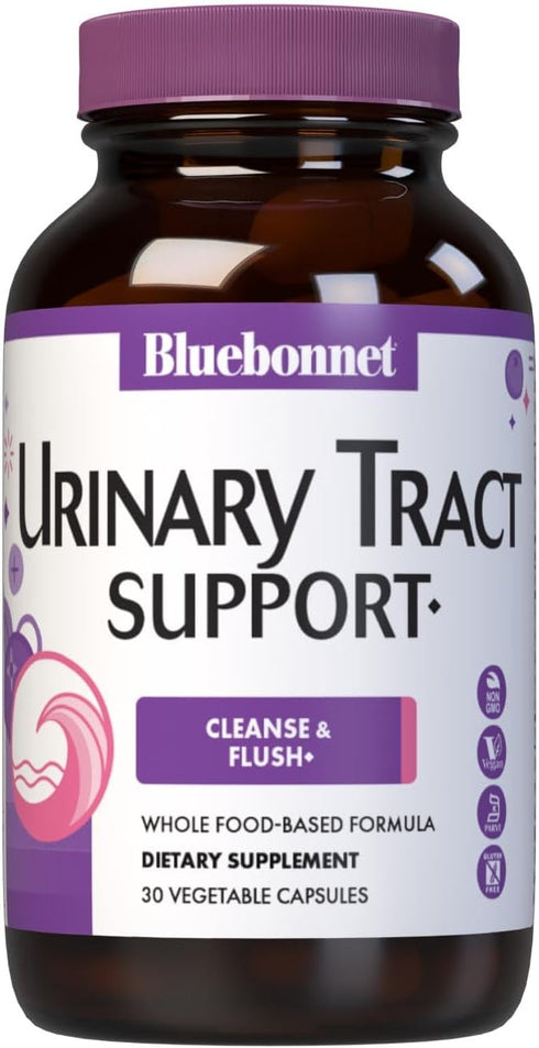 Bluebonnet Nutrition Urinary Tract Support - Cleanse & Flush, Soy-Free, Gluten-Free, Vegan, 30 Vegetable Capsules