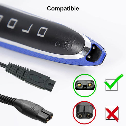Microtouch Solo Electric Shaver Charger Cord, USB Charging Cable 31.5 in with Cleaning Brush