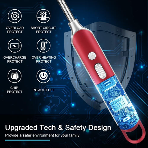 SUPRUS Electric Rechargeable Arc Lighter, Long Flexible Neck USB Lighter with LED Battery Display for Candle Cooking