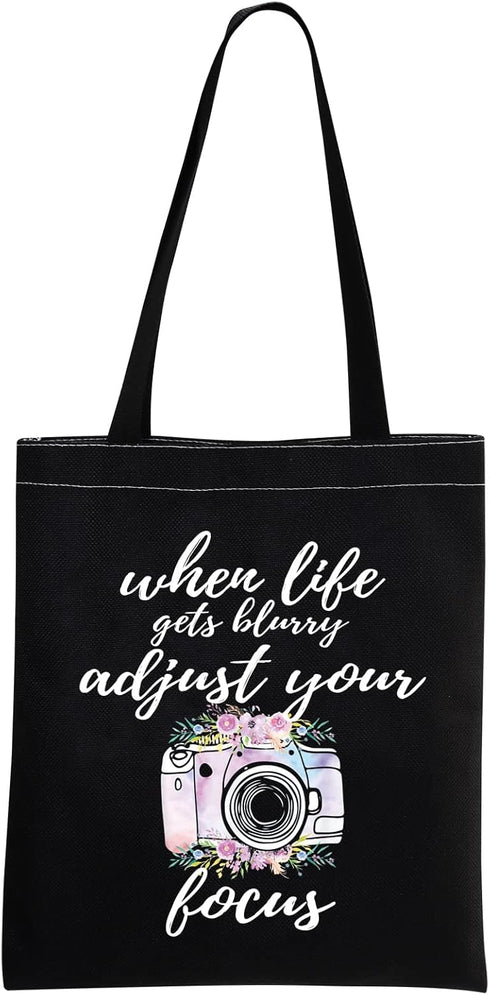 MBMSO Photographer Makeup Bag, Inspirational Gifts for Photography Lovers, When Life Gets Blurry Adjust Your Focus