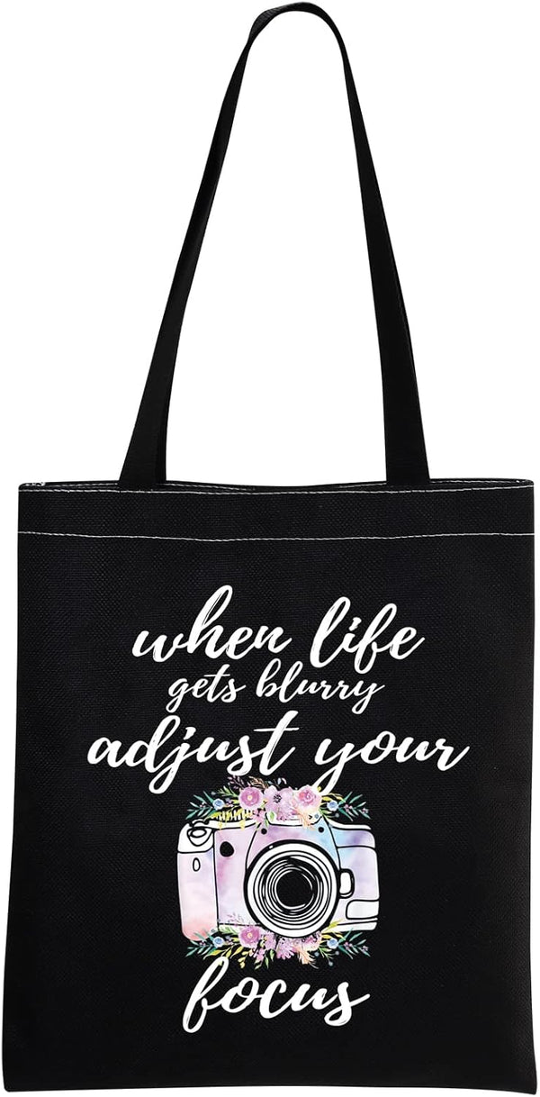 MBMSO Photographer Makeup Bag, Inspirational Gifts for Photography Lovers, When Life Gets Blurry Adjust Your Focus