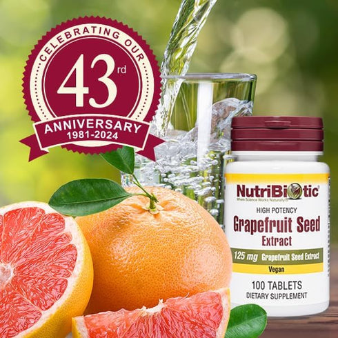 NutriBiotic Grapefruit Seed Extract Tablets, 125mg, 100 Count | Premium Grade GSE with Bioflavonoids | Potent Immune &