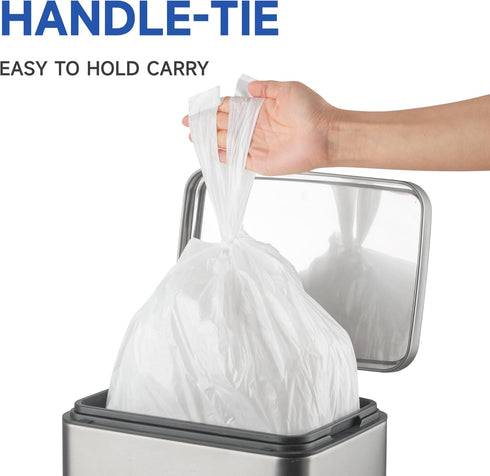 Pets,1.2 50 Count Small Trash Bags with Handles - Ocean Plastic Upcycling - Plastic Garbage Bags, Can Bin & Waste