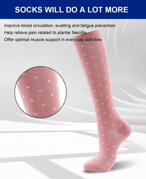 SUJAYU 6 Pairs Compression Socks for Women Men, Medical Compression Socks for Women & Men, Support Knee High Socks